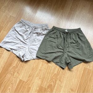 H&M lounge shorts beige & green XS (052)